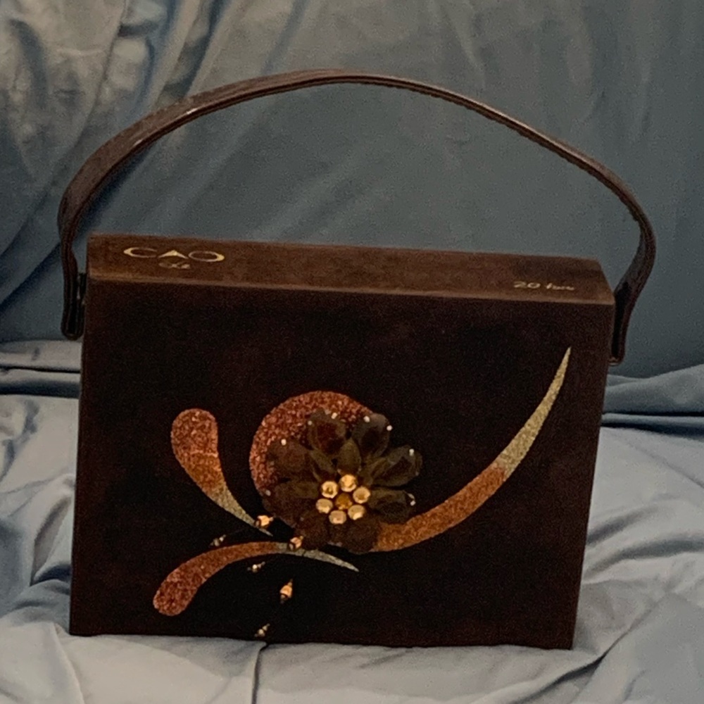 Vintage cigar box clutch purse